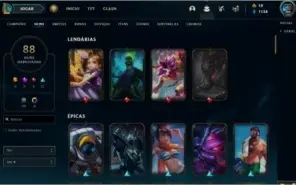 Conta LoL Ouro4 MMR alto, 123Campeões, 88 Skins