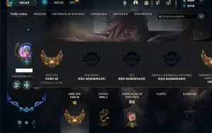 Unranked com 22 Champs e 16 Skins + 2000 RP
