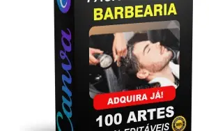 Pack Canva Barbearia Vol 2 - 100 Artes Editáveis