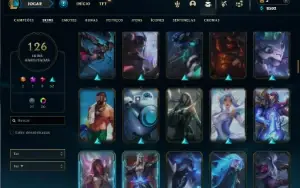 Unranked com 150 Champs e 126 Skins ( MAIN ADC )