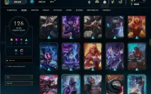 Unranked com 150 Champs e 126 Skins ( MAIN ADC )