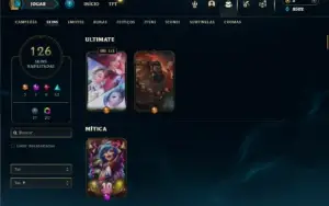 Unranked com 150 Champs e 126 Skins ( MAIN ADC )