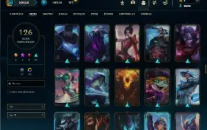 Unranked com 150 Champs e 126 Skins ( MAIN ADC )
