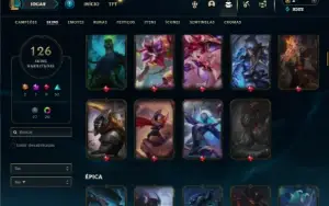 Unranked com 150 Champs e 126 Skins ( MAIN ADC )