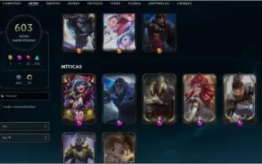 CONTA DE LOL D3 +600 SKINS, LVL +700, FALTANDO 25 EMOTES