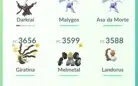 Conta com diversos lendários 100% e shinys