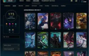 Conta LoL Ouro 4, 173 Skins