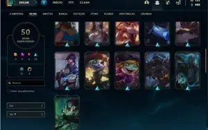 Conta ouro 4 com 78 Champs e 50 Skins + 1 RARA