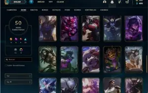 Conta ouro 4 com 78 Champs e 50 Skins + 1 RARA