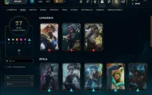 Ouro 4 com 70 Champs e 27 Skins