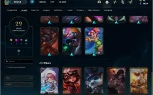 Conta bronze 1 afundada com 29 skins e 24 champs