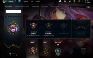 Conta bronze 1 afundada com 29 skins e 24 champs
