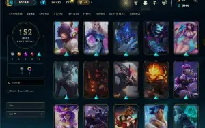 Unranked com 150 Champs e 152 Skins ( SUP / ADC )