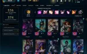 Unranked com 150 Champs e 152 Skins ( SUP / ADC )