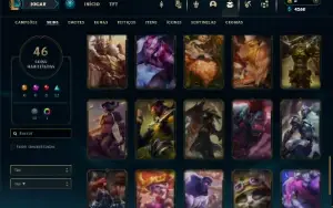 Unranked com 100 Champs e 46 Skins ( MID / TOP / JG )