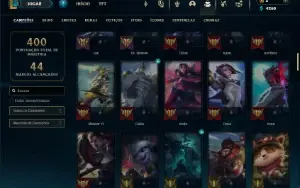 Unranked com 100 Champs e 46 Skins ( MID / TOP / JG )