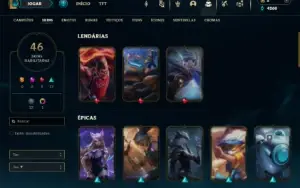 Unranked com 100 Champs e 46 Skins ( MID / TOP / JG )