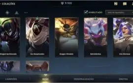 ESMERALDA II + 7 Skins + 37 CAMPEÕES + PASSE WILD COMPLETO