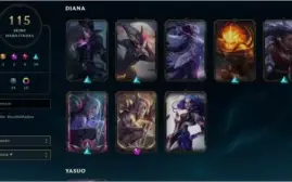 conta diamante  4 com muitas skins (ja foi chllenger)