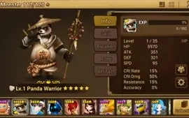 Reroll Summoners War lvl10 com Panda Light - Tian Lang
