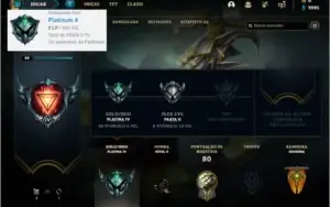 Conta platina 4 por 39 R$ com 30 champs e 1 skins