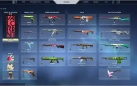 conta da valorant com várias skins de passe e de loja