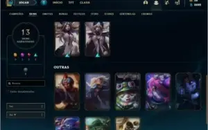 Conta platina 4 com 13 skins e 24 champs