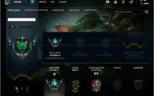Conta platina 4 com 13 skins e 24 champs