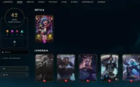 Conta League of Legends Full Acesso - 56 Champs e 42 Skins