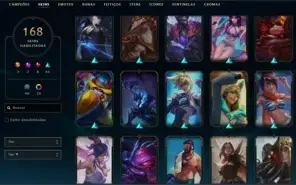 CONTA LOL COM 168 SKINS + TODOS OS CHAMPS| R$1953.39 GASTOS
