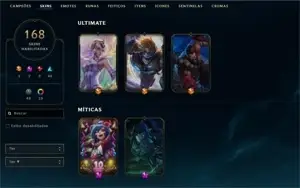 CONTA LOL COM 168 SKINS + TODOS OS CHAMPS| R$1953.39 GASTOS