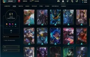 Conta platina 3 com 130 Champs e 61 Skins + 4000 RP