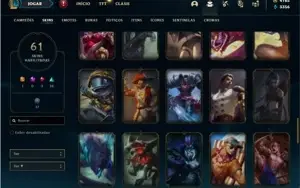Conta platina 3 com 130 Champs e 61 Skins + 4000 RP