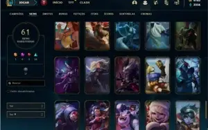 Conta platina 3 com 130 Champs e 61 Skins + 4000 RP