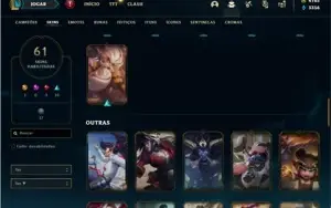 Conta platina 3 com 130 Champs e 61 Skins + 4000 RP
