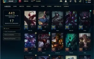 Conta platina 3 com 130 Champs e 61 Skins + 4000 RP