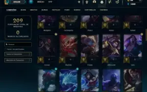 Mestre com 75 Champs e 13 Skins ( 500 PDLS )