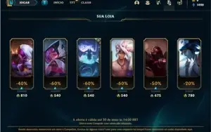Conta ouro 2 com 47 Champs e 8 Skins