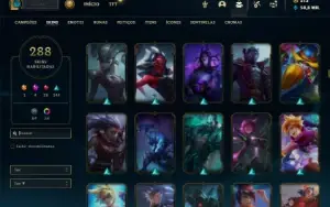 Unranked com TODOS os champs e 286 Skins ( MAIN ADC )