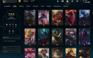 Unranked com TODOS os champs e 286 Skins ( MAIN ADC )