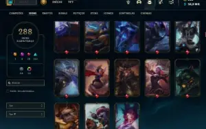 Unranked com TODOS os champs e 286 Skins ( MAIN ADC )