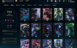 Unranked com TODOS os champs e 286 Skins ( MAIN ADC )