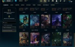 Conta Unranked com 30 Champs e 4 Skins + 2 Fragmentos