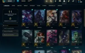 Conta Unranked com 30 Champs e 4 Skins + 2 Fragmentos