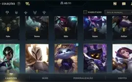 Conta de wild rift antiga! Muitas skins e passes antigos