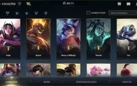 Conta de wild rift antiga! Muitas skins e passes antigos