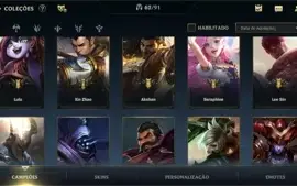 Conta de wild rift antiga! Muitas skins e passes antigos
