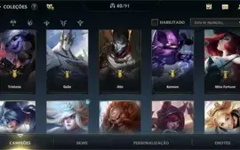 Conta de wild rift antiga! Muitas skins e passes antigos