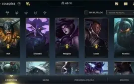 Conta de wild rift antiga! Muitas skins e passes antigos