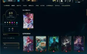 Unranked com 100 Champs e 69 Skins ( MAIN SUP )